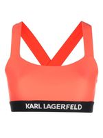 Karl Lagerfeld haut de bikini à bande logo - Orange
