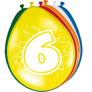 8x stuks Feestartikelen Ballonnen 6 jaar