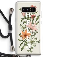 Hello bloemen: Samsung Galaxy Note 8 Transparant Hoesje met koord