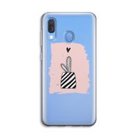 Zwart-wit cactus: Samsung Galaxy A40 Transparant Hoesje