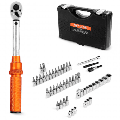 VEVOR Click momentsleutel 1/4-inch aandrijving 2,3-27,1 Nm dubbelzijdig oranje
