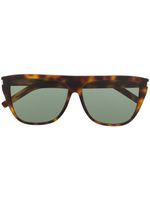 Saint Laurent Eyewear lunettes de soleil à monture oversize - Marron - thumbnail