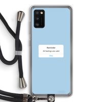Reminder: Samsung Galaxy A41 Transparant Hoesje met koord Reminder: Samsung Galaxy A41 Transparant Hoesje met koord