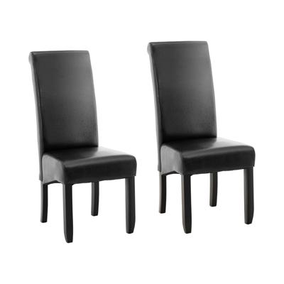 Stoel - Gestoffeerd - set van 2 - tot 180 kg - zitting 44,5 x 44 cm - zwart