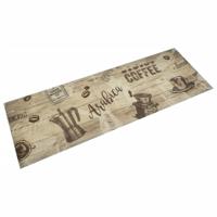 VidaXL Keukenmat wasbaar koffieprint 60x180 cm fluweel bruin VidaXL Keukenmat wasbaar koffieprint 60x180 cm fluweel bruin