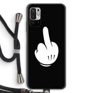 Middle finger black: Xiaomi Redmi Note 10 5G Transparant Hoesje met koord