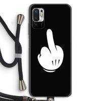 Middle finger black: Xiaomi Redmi Note 10 5G Transparant Hoesje met koord