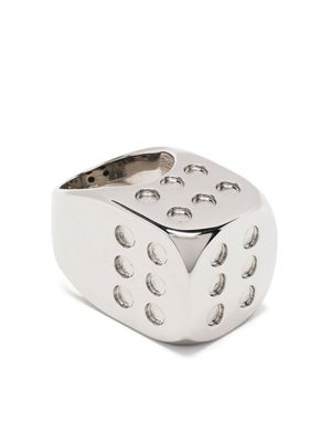 MM6 Maison Margiela bague épaisse Roll Six - Argent