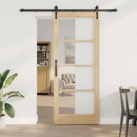 schuifdeur met hardware-set 86x211 cm massief grenenhout