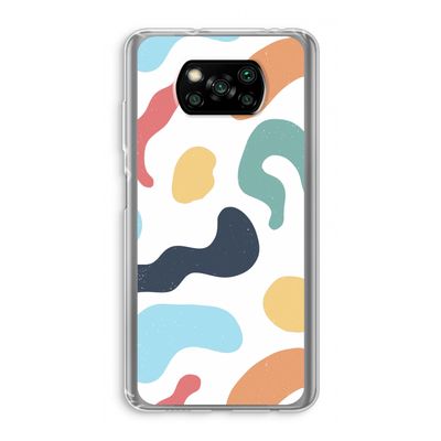 Memphis Shapes Blue: Xiaomi Poco X3 Pro Transparant Hoesje