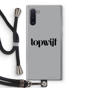 Topwijf Grijs Zwart: Samsung Galaxy Note 10 Transparant Hoesje met koord