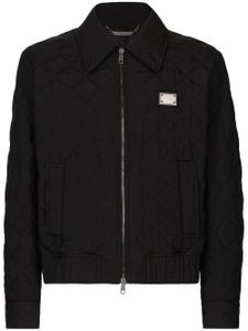 Dolce & Gabbana veste bomber à matelassage losanges - Noir