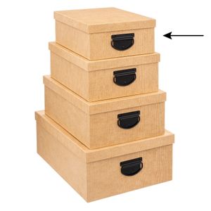 5Five Opbergdoos/box - goudgeel - L28 x B22 x H11 cm - Stevig karton - Industrialbox