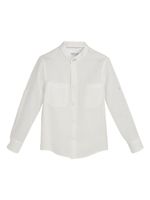 Brunello Cucinelli Kids chemise en lin à col officier - Blanc