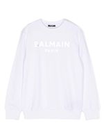 Balmain Kids sweat en coton à logo imprimé - Blanc