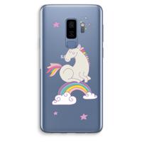 Regenboog eenhoorn: Samsung Galaxy S9 Plus Transparant Hoesje - thumbnail