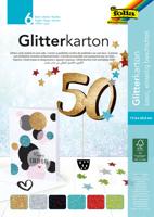 Glitterkarton folia 174x245mm 6vel basis assorti | 5 stuks