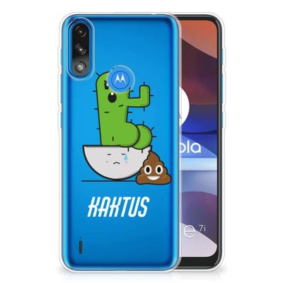 Motorola Moto E7/E7i Power Telefoonhoesje met Naam Cactus Poo