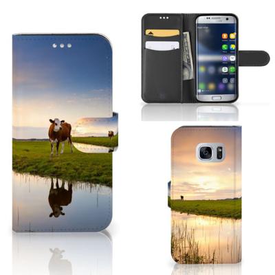 Samsung Galaxy S7 | Telefoonhoesje | Met pasjeshouder | Koe