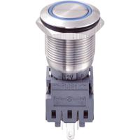 TRU COMPONENTS 701906 LAS1-BGQ-11ZE/B/12V Vandalismebestendige drukschakelaar 250 V/AC 5 A 1x uit/aan Continu Blauw IP67 1 stuk(s) - thumbnail