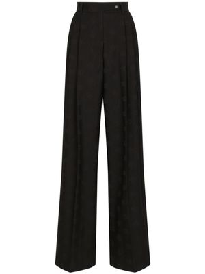 Dolce & Gabbana pantalon palazzo à logo en jacquard - Noir