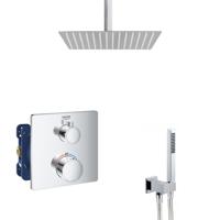 Grohe Grohtherm inbouw doucheset met 30cm regendouche en plafondarm rechthoekig