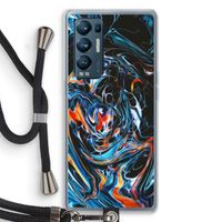 Black Unicorn: Oppo Find X3 Neo Transparant Hoesje met koord Black Unicorn: Oppo Find X3 Neo Transparant Hoesje met koord