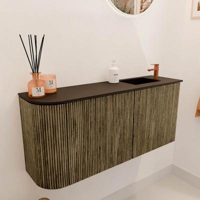 Toiletmeubel Mondiaz Joya | 91.6 cm | Meubelkleur Dusk | Faye wastafel Urban Rechts | 1 kraangat