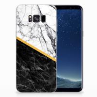Samsung Galaxy S8 Plus | TPU | Siliconen hoesje | Marmer Wit Zwart - Origineel Cadeau Man