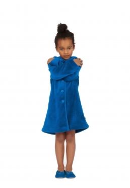 Woody kinderbadjas blauw - 4 jaar