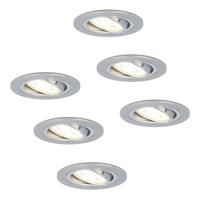 Set van 6 Chandler LED inbouwspots - GU10 5 Watt 400 lumen - 4000K Neutraal wit - Dimbaar - Rond - Kantelbaar - IP20 Voor binnen - RVS