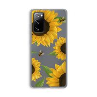 Sunflower and bees: Samsung Galaxy S20 FE / S20 FE 5G Transparant Hoesje