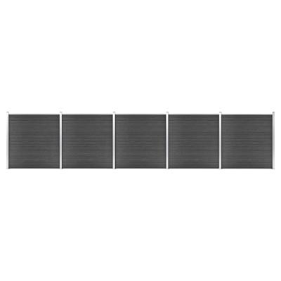 Schuttingpanelenset 872x186 cm HKC zwart