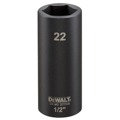 DeWalt Accessoires Impact dop 22mm 1/2" (Lang - 78mm) - DT7556-QZ