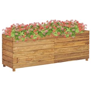 VidaXL Plantenbak verhoogd 150x40x55 cm gerecycled teakhout en staal