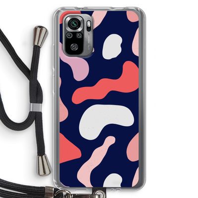 Memphis Shapes Pink: Xiaomi Redmi Note 10S Transparant Hoesje met koord