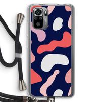 Memphis Shapes Pink: Xiaomi Redmi Note 10S Transparant Hoesje met koord