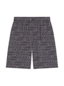 Dolce & Gabbana Kids bermuda à logo imprimé - Gris