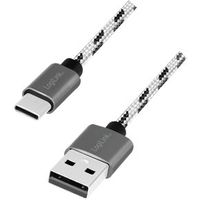 LogiLink CU0201 USB-kabel USB 2.0 USB C USB A Zwart, Wit - thumbnail