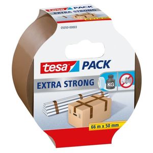 3x Tesa verpakkingstape extra sterk bruin 66 mtr x 50 mm verpakkingsbenodigdheden