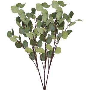 Kunstbloem Eucalyptus tak Real Touch - 3x - 90 cm - groen - losse steel - Kunst zijdebloemen