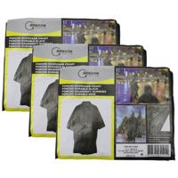 Benson Regenponcho - 3x stuks - zwart - herbruikbaar - voor volwassenen - poncho