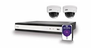 ABUS Performance Line 4-Kanal PoE Set TVVR36422D IP-Bewakingscameraset LAN 4-kanaals Met 2 cameras 1920 x 1080 Pixel