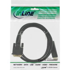 InLine 17111 video kabel adapter 1 m DVI-D DisplayPort Zwart