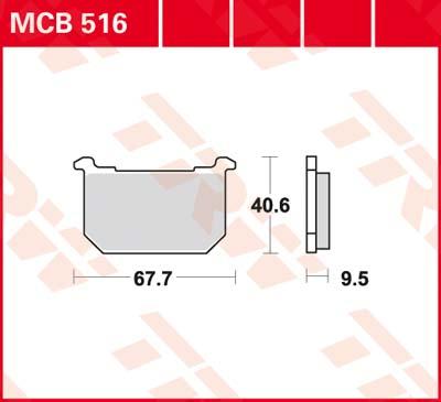 TRW Remblokken, en remschoenen voor de moto, MCB516 Allround organisch