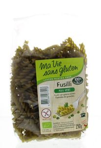 Fusilli van groene erwten glutenvrij bio