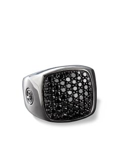 David Yurman chevalière Streamline en argent sterling pavée de diamants (19 mm)