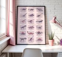 Verschillende soorten dinosaurus poster