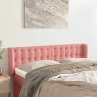 Hoofdbord met randen 147x16x78/88 cm fluweel roze