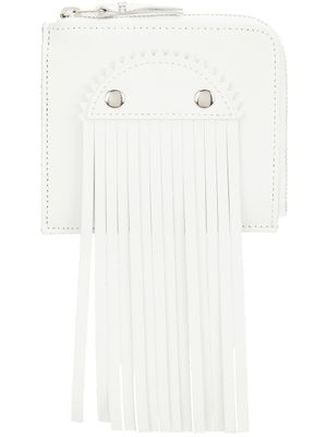 Comme Des Garçons Wallet porte-cartes frangé - Blanc